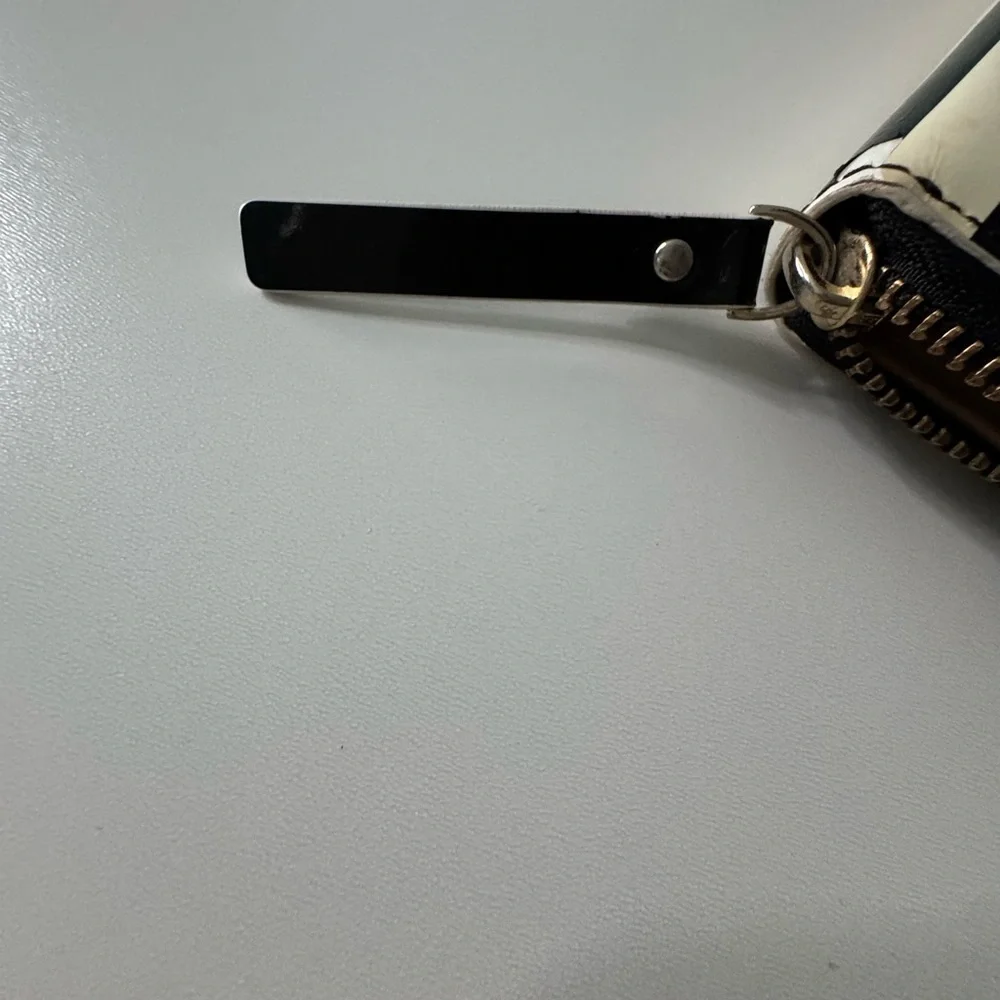 Kate Spade Black and Cream Striped Wallet